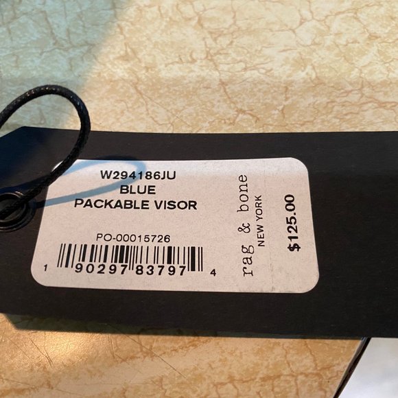 Rag & Bone Packable Visor Cap Blue Straw NEW - Picture 4 of 8